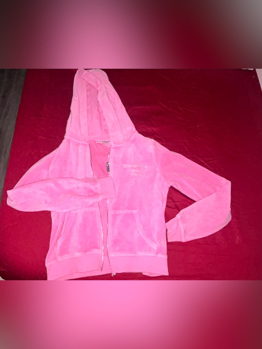 Juicy Couture X Forever 21 Pink Velour Zip-Up Hoodie